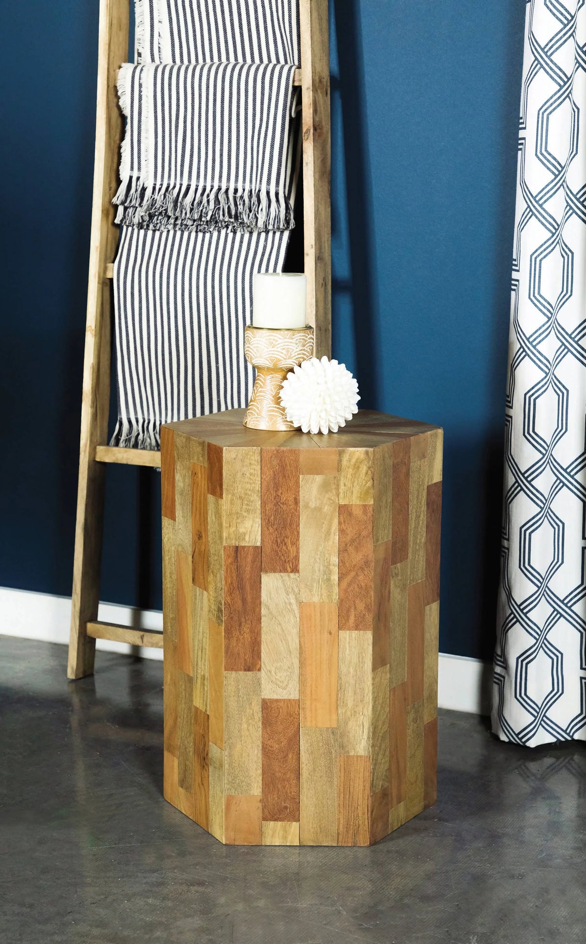 Hexagon Sunburst Top Accent Table Natural - 919476 Pie's Variety Store