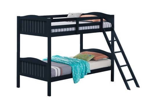 Littleton Twin/Twin Bunk Bed With Ladder Blue - 405053BLU A-Z Store Nadia