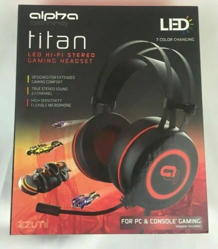 Tzumi Alpha Gaming Titan Headset in Black/ Tzumi / 408623/ Tzumi Alpha Gaming Titan Led Hi - Fi Stereo Gaming Headset Microphone PC Gaming dayana sifontes