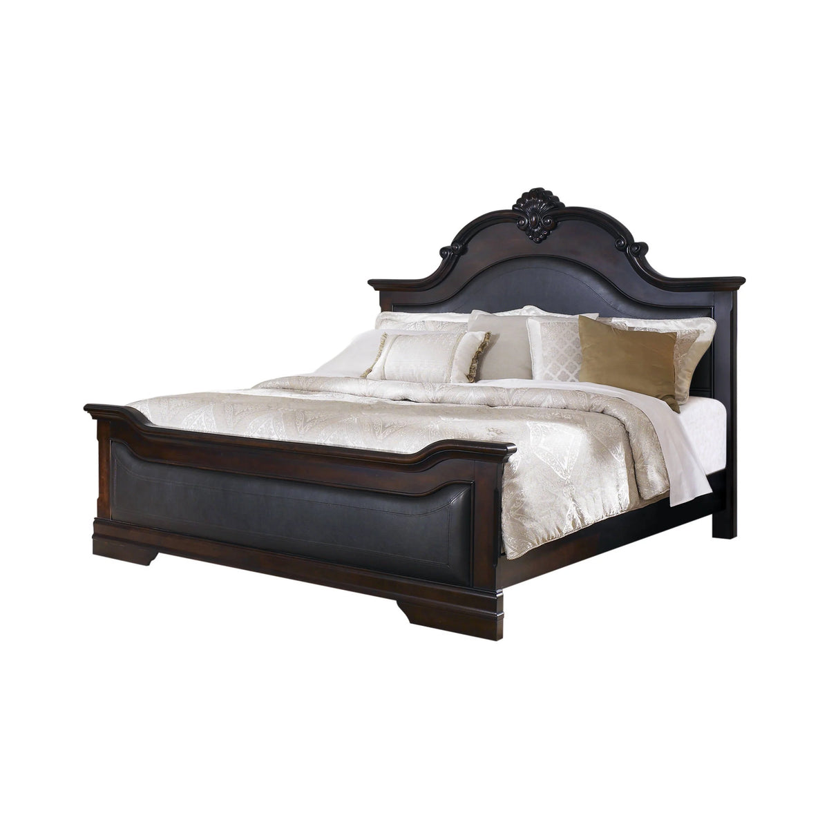 Cambridge Eastern King Panel Bed Cappuccino And Brown Collection: Cambridge