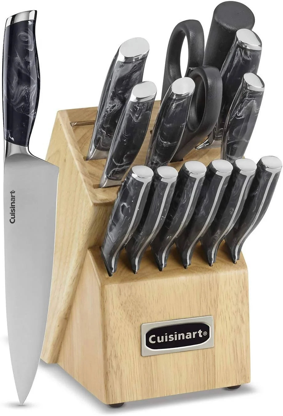 Cuisinart 15pc Red Marble Style Cutlery Block Set - CU-C77MB-15PR Elegant AccScents