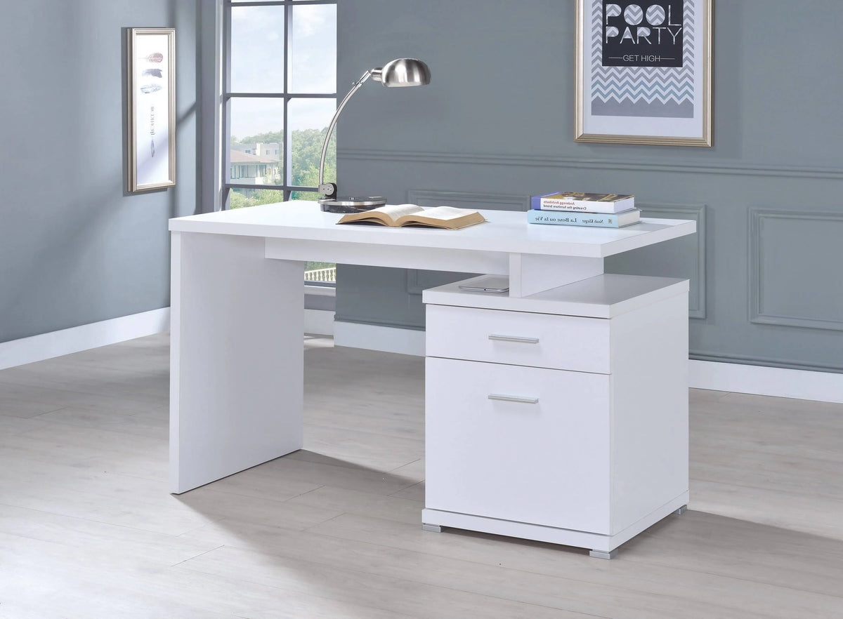 Irving 2-Drawer Office Desk With Cabinet Cappuccino - 800109 Pie's Variety Store