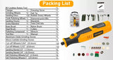 WORKSITE 8V Rotary Tool 110 Pieces Accessories Set Mini Grinder Cutter Diamond Jewelry Wood Cordless Rotary Tool Kit.- CRT324-110 Worksite Hand Tools
