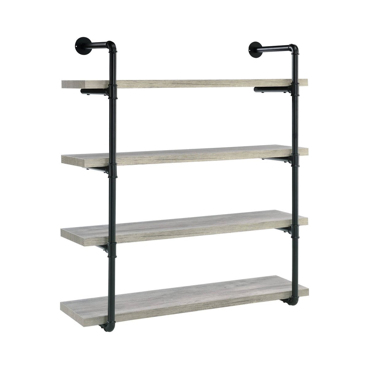 40-Inch Wall Shelf Black And Rustic Oak - 804417 Pie's Variety Store