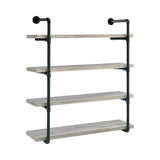 40-Inch Wall Shelf Black And Rustic Oak - 804417 Pie's Variety Store