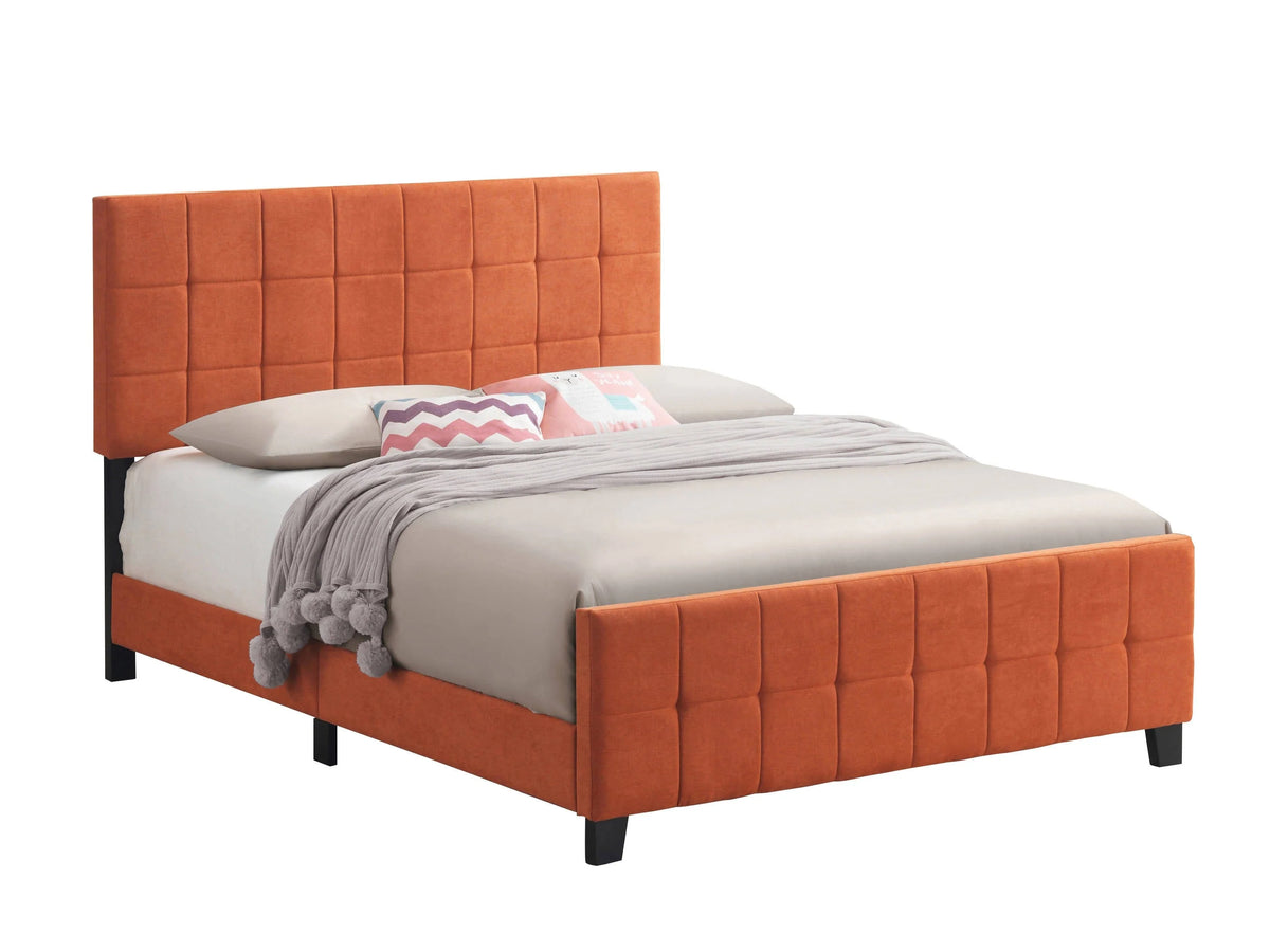 Fairfield Full Upholstered Panel Bed Orange - 305951F A-Z Store Nadia