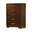 Jessica 5-Drawer Chest Cappuccino - 200715 Pie's Variety Store