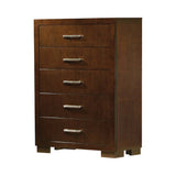 Jessica 5-Drawer Chest Cappuccino - 200715 Pie's Variety Store