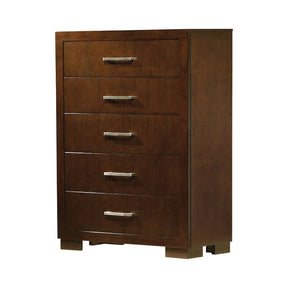 Jessica 5-Drawer Chest Cappuccino - 200715 Pie's Variety Store