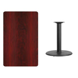 30'' x 48'' Rectangular Black Laminate Table Top with 24'' Round Table Height Base [XU-BLKTB-3048-TR24-GG] Pie's Variety Store
