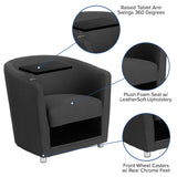 Black LeatherSoft Guest Chair with Tablet Arm