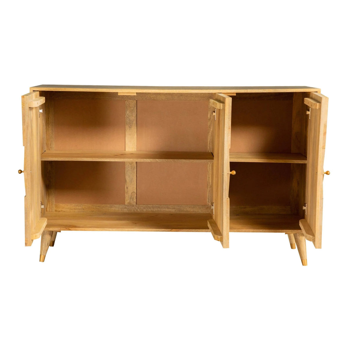 Checkered Pattern 3-Door Accent Cabinet Natural - 953460 Pie's Variety Store