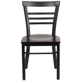 HERCULES Series Black Three-Slat Ladder Back Metal Restaurant Chair - Cherry Wood Seat [XU-DG6Q6B1LAD-CHYW-GG] Pie's Variety Store