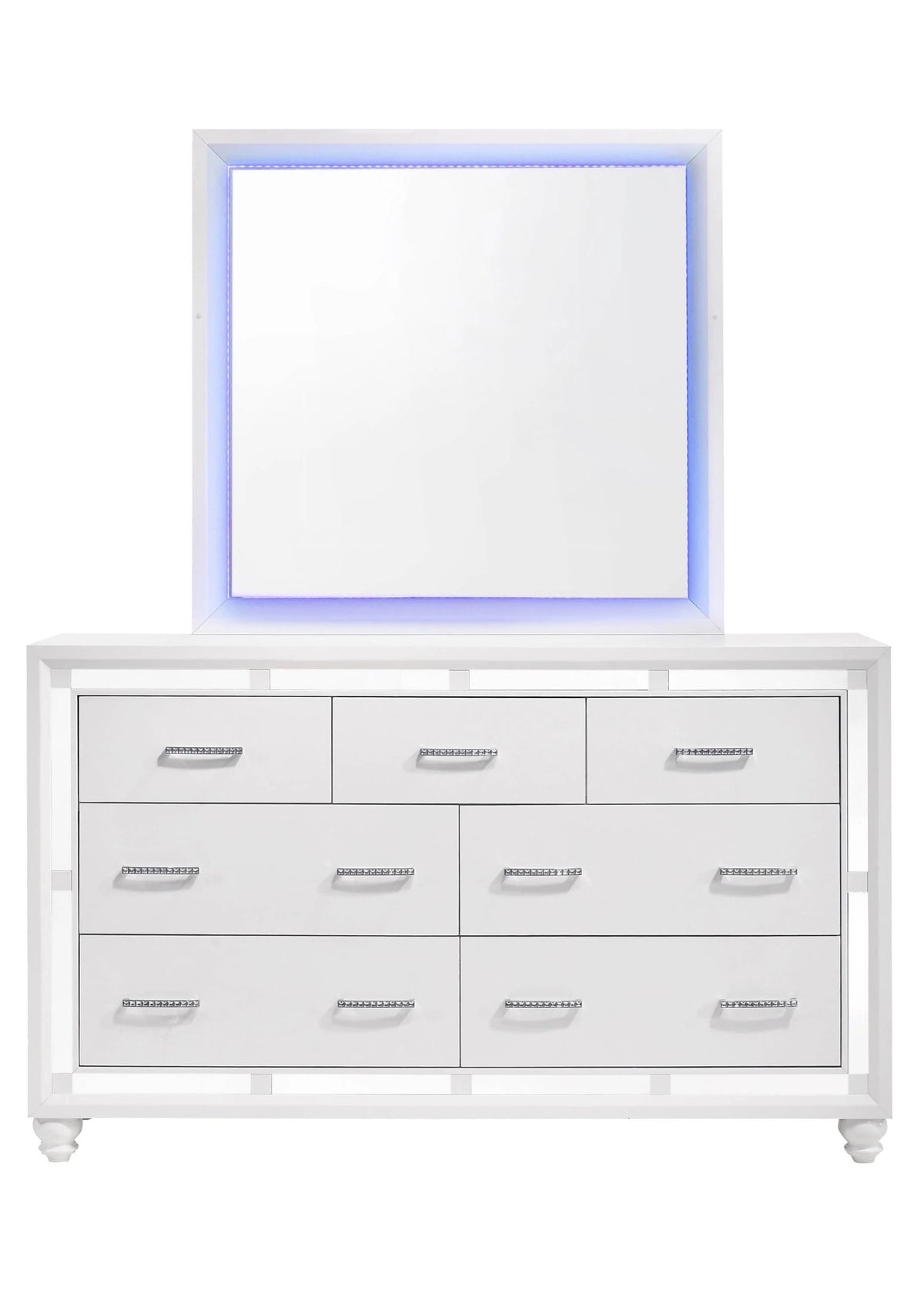 Whitaker Rectangle Mirror With LED Lighting White - 223334 Pie's Variety Store