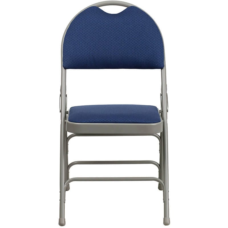 2 Pk. HERCULES Series Ultra-Premium Triple Braced Navy Fabric Metal Folding Chair with Easy-Carry Handle [2-HA-MC705AF-3-NVY-GG] Fl Furniture