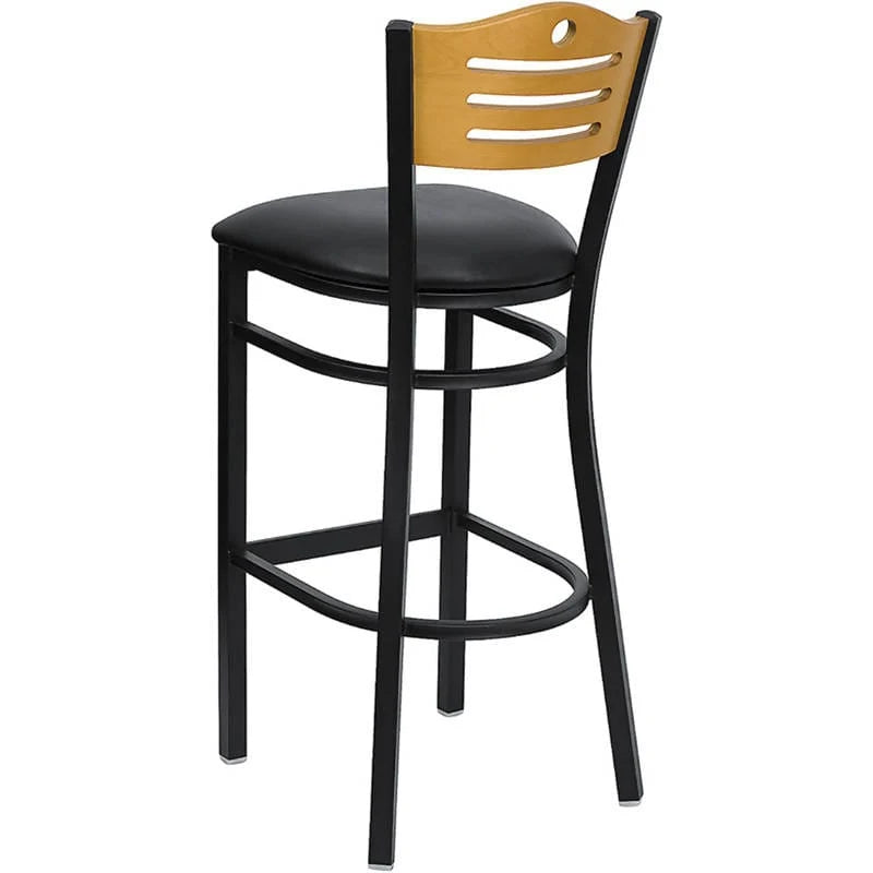  Black Vinyl Seat [XU-DG-6H3B-SLAT-BAR-BLKV-GG] Pie's Variety Store