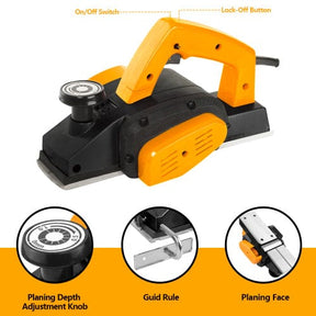 WORKSITE Professional Electric Wood Planer 110-120V Thicknesser Machine Mini Portable Woodworking Machinery Hand Planer 620W - EPW102 Worksite Power Tools