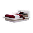 Jessica California King Platform Bed With Rail Seating White - 202990KW Pie's Variety Store