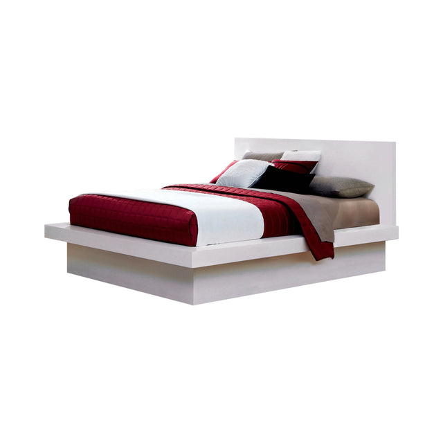 Jessica California King Platform Bed With Rail Seating White - 202990KW Pie's Variety Store