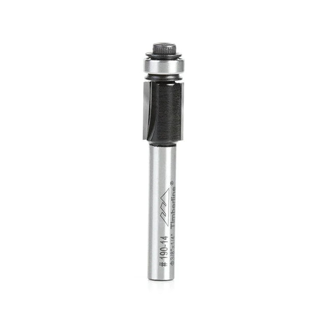 Timberline Router Bit Carbide Tipped Flush Trim 3/8 Diameter x 1/2 x 1/4 Inch Shank with Ball Bearing. 2&3 Flute with Ball Bearing Guide- #190-14 MEGA