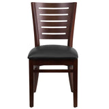 Darby Series Slat Back Walnut Wood Restaurant Chair - Black Vinyl Seat [XU-DG-W0108-WAL-BLKV-GG] Pie's Variety Store
