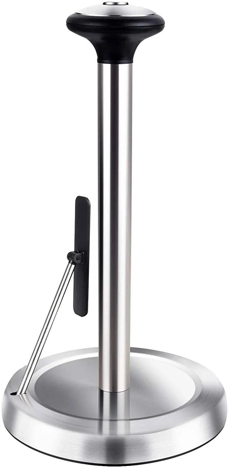 Diamond Home Paper Towel Holder allows you to tear a single piece of paper towel single handedly. The spring bracket arm provides enough resistance