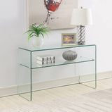 Glass 1-Shelf Rectangular Console Table Clear - 935865 Pie's Variety Store