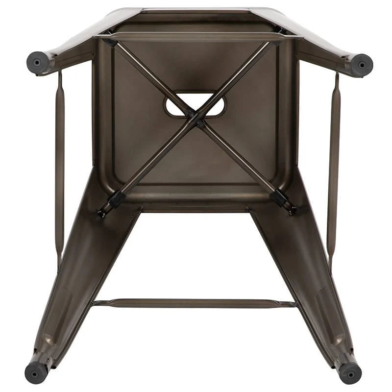 30" High Metal Indoor Bar Stool in Gun Metal Gray - Stackable Set of 4 [4-ET-31320-30-GN-R-GG] Fl Furniture
