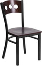 HERCULES Series Black 3 Circle Back Metal Restaurant Chair - Walnut Wood Back & Seat [XU-DG-6Y2B-WAL-MTL-GG] Pie's Variety Store