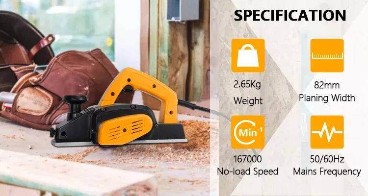 WORKSITE Professional Electric Wood Planer 110-120V Thicknesser Machine Mini Portable Woodworking Machinery Hand Planer 620W - EPW102 Worksite Power Tools
