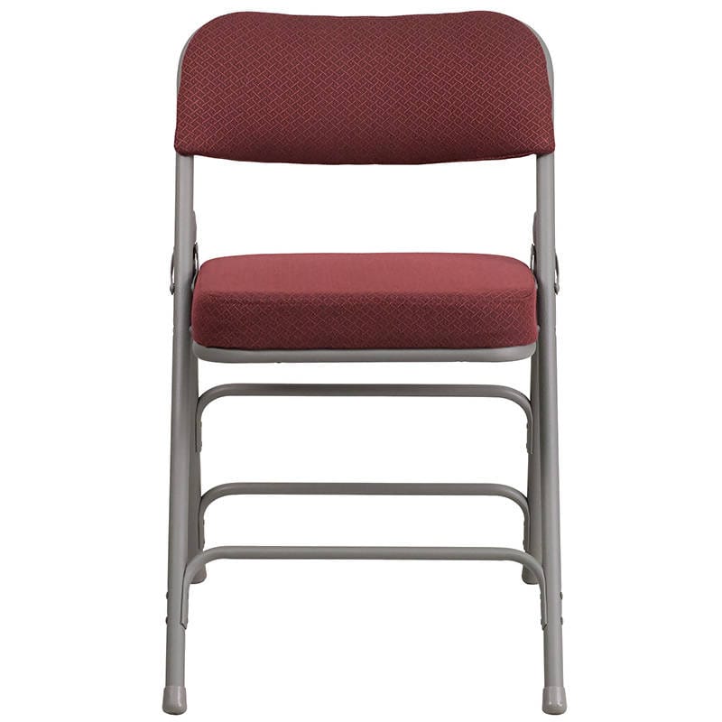 HERCULES Series Premium Curved Triple Braced & Double Hinged Burgundy Fabric Metal Folding Chair [AW-MC320AF-BG-GG] Pie's Variety Store