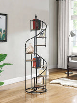 8-Shelf Staircase Bookcase Rustic Brown And Black - 805675 Pie's Variety Store