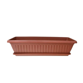 GARDEN MASTERS TERRACOTTA FLOWER TROUGH WITH SAUCER - IDEAL FOR GROWING VEGETABLES
