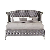 Deanna Queen Tufted Upholstered Bed Grey Collection: Complete With Arm Rest That's Both Chic And Comfortable