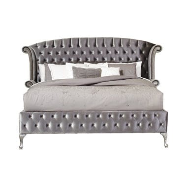 Deanna California King Tufted Upholstered Bed Grey Collection: This Magnificent California King Bed Creates A Breathtaking Focal Point In A Master En Suite