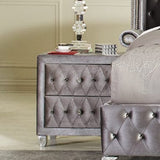 Deanna 2-Drawer Rectangular Nightstand Grey Collection: This 2-Drawer Nightstand Add Structure And Glamour To Any Stylish Bedroom