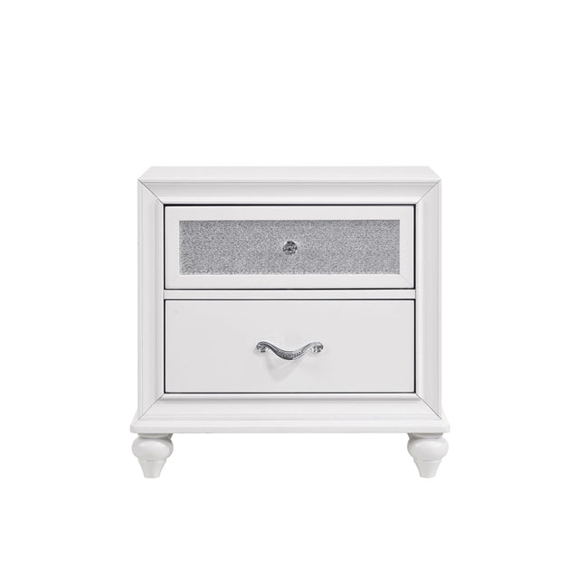 Barzini 2-Drawer Nightstand White - 205892 A-Z Store Nadia