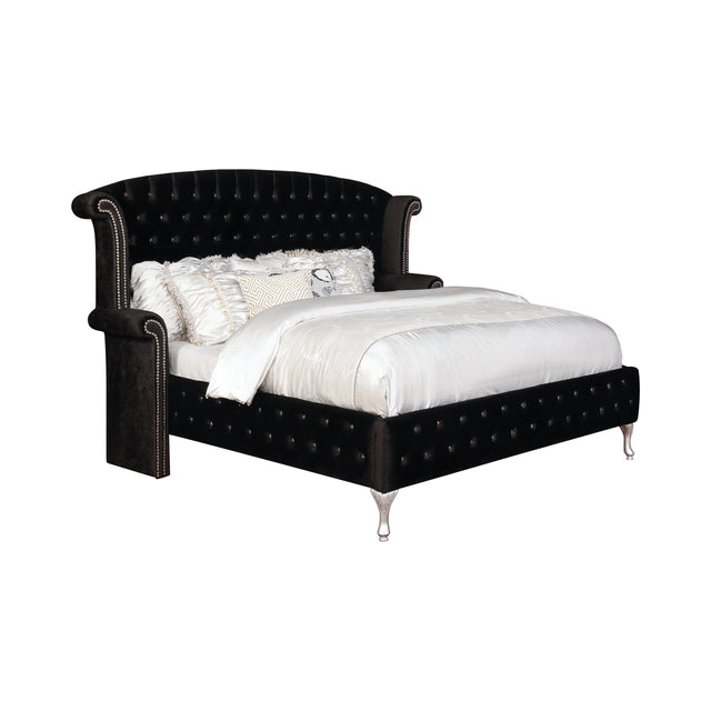 Deanna California King Tufted Upholstered Bed Black Collection: With Its Striking Design