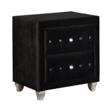 Deanna 2-Drawer Rectangular Nightstand Black Collection: Glamorous And Streamlined