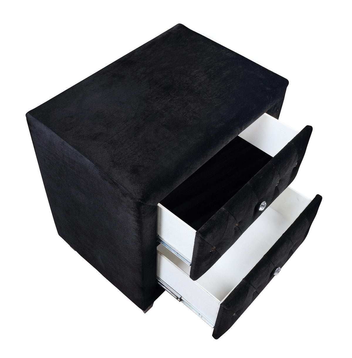 Deanna 2-Drawer Rectangular Nightstand Black Collection: Glamorous And Streamlined