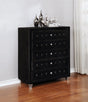 Deanna 5-Drawer Rectangular Chest Black Collection: Craft A Sophisticated Aura In A Bedroom With This Five Drawer Black Chest