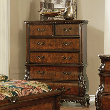Exeter 6-Drawer Chest (Dark Burl) - 222755 coastmega