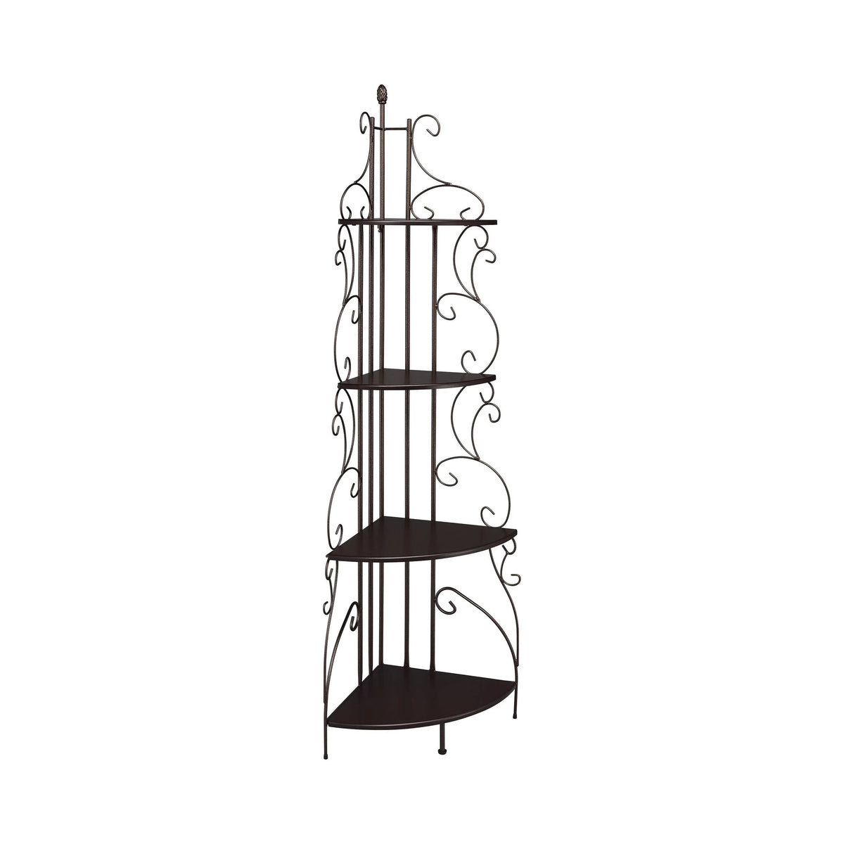4-Shelf Corner Bookcase Four graduated tiers create a subtle silhouette and offer plenty of space to display books