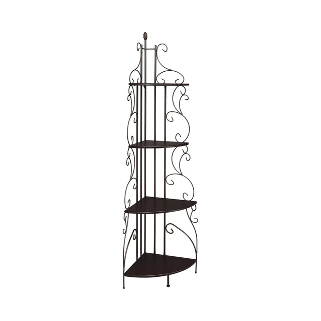 4-Shelf Corner Bookcase Four graduated tiers create a subtle silhouette and offer plenty of space to display books