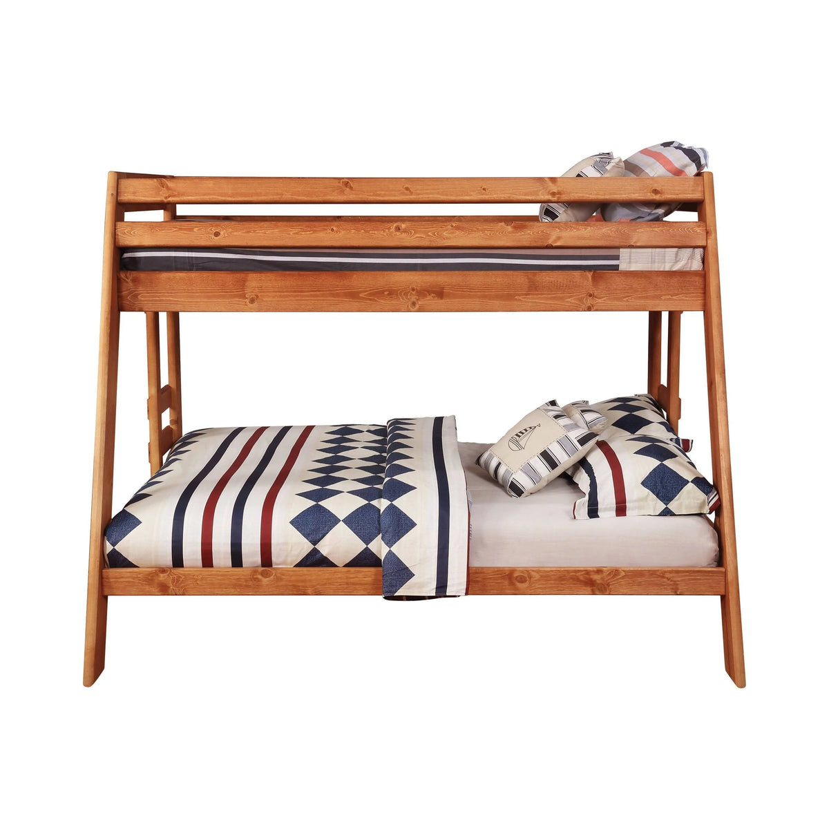 Wrangle Hill Twin Over Full Bunk Bed With Built-In Ladder Amber Wash - 460093 A-Z Store Nadia