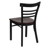 HERCULES Series Black Three-Slat Ladder Back Metal Restaurant Chair - Cherry Wood Seat [XU-DG6Q6B1LAD-CHYW-GG] Pie's Variety Store