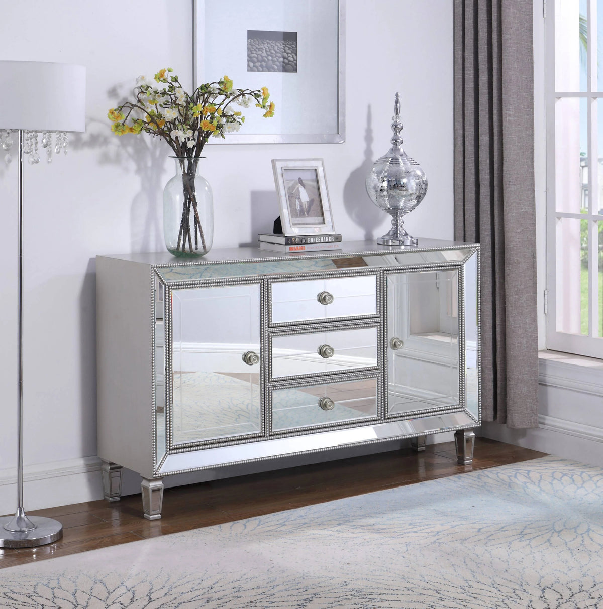 3-Drawer Accent Cabinet Silver - 950825 Pie's Variety Store