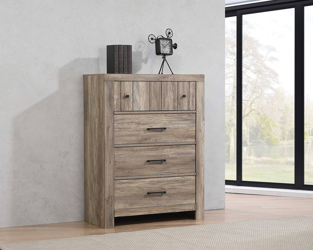 Adelaide 4-Drawer Chest Rustic Oak - 223105 Pie's Variety Store