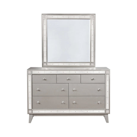 Leighton Beveled Mirror Metallic Mercury Collection: Transform A Sophisticated Space With This Radiant Transitional Mirror