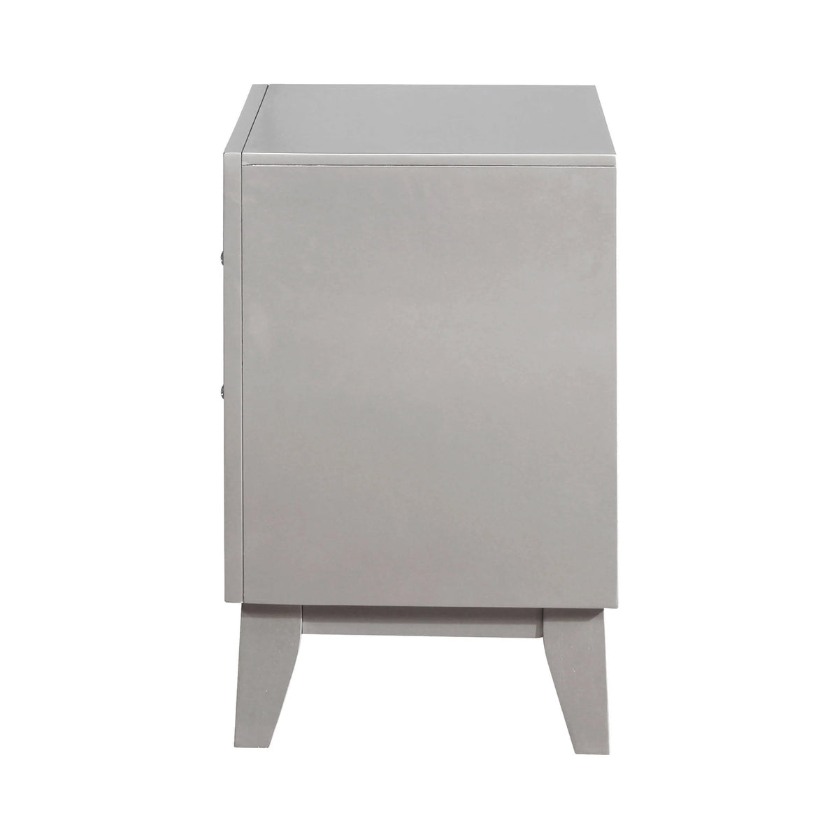 Leighton 2-Drawer Nightstand Metallic Mercury Collection: This 2-Drawer Nightstand Is Great For A Stylish Bedroom